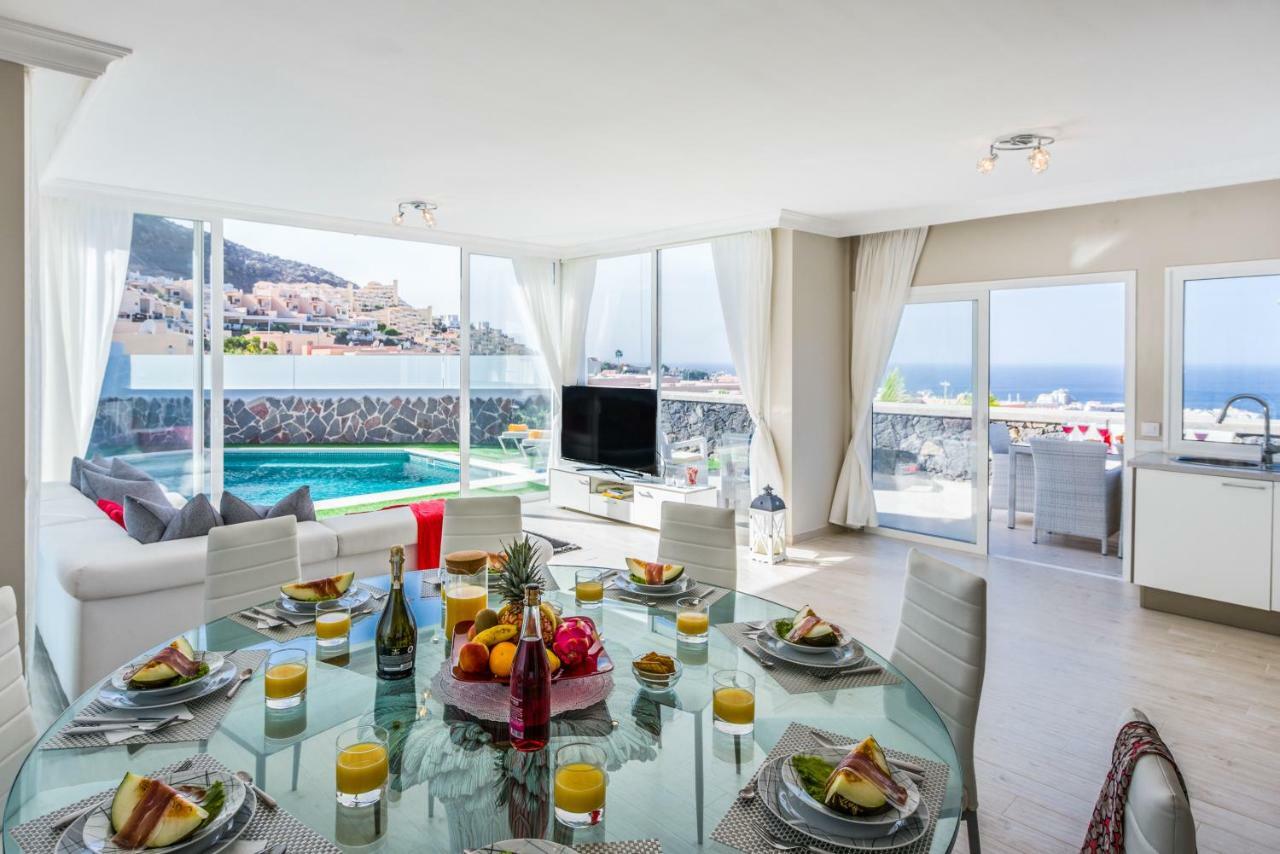 Luxury White Villa With Sea View, Heated Pool Costa Adeje Dış mekan fotoğraf