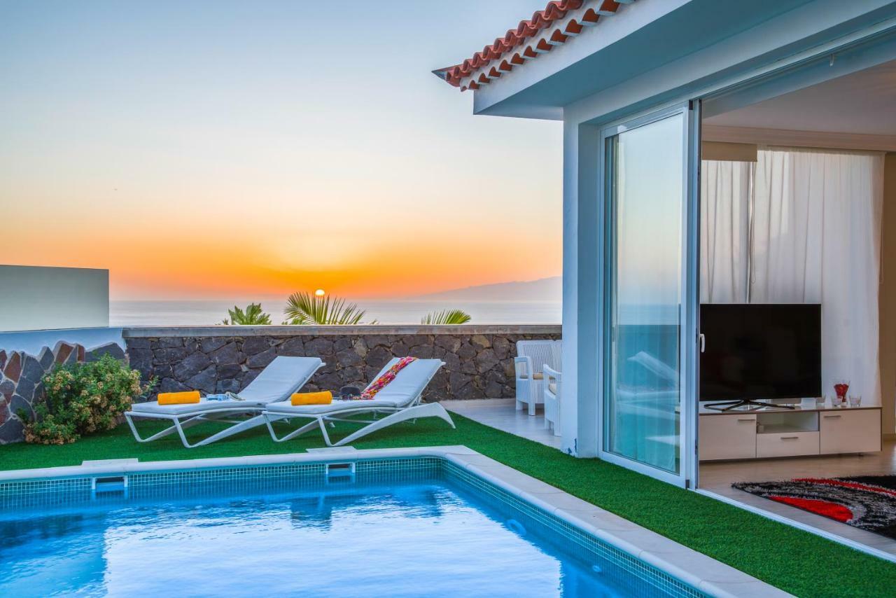 Luxury White Villa With Sea View, Heated Pool Costa Adeje Dış mekan fotoğraf